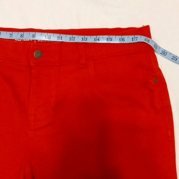 Old Navy Shorts Jean Hippie Boyfriend Mid Rise Jean Dark Red 5 Pocket Zip Button - Picture 6 of 9